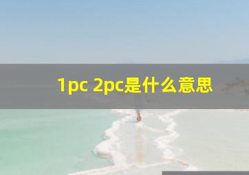 1pc 2pc是什么意思